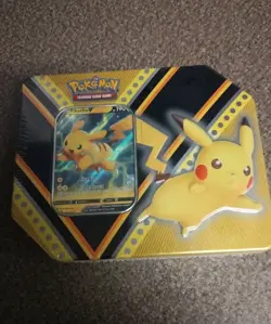 Pokemon TCG V Power Tin Pikachu Factory Sealed - Image 1