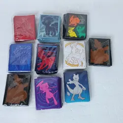 Lot of 10 Assorted Pokemon TCG ETB 650 Card Sleeves Eevee Vulpix Pikachu - Image 1