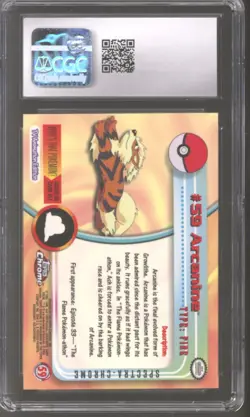 Pokemon Topps Chrome Series 1 Spectra Foil Arcanine 59 CGC 10 GEM MINT POP 17 - Image 2