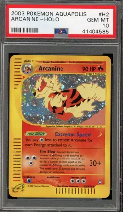 Pokemon Arcanine Aquapolis Holo Rare #H2 PSA 10 Gem Mint - Image 1