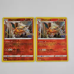 Pokemon Go Charizard 10/78 Holo & Reverse Holo Rare Card Lot NM+ 2022 Pack Fresh - Image 1