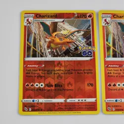 Pokemon Go Charizard 10/78 Holo & Reverse Holo Rare Card Lot NM+ 2022 Pack Fresh - Image 2