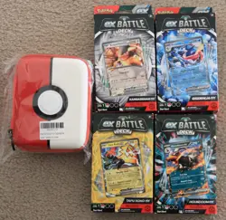Pokemon - EX BATTLE- SET OF 4 Sealed Decks (240 Cards) & Carrying Case - Image 1