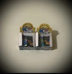 2 MINI HANDMADE POKEMON CARD BOOSTER BOXES - Image 1