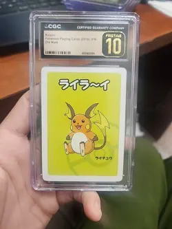 CGC 10 PRISTINE Raichu Old Maid 2019 Japanese Pokemon Card - Image 1