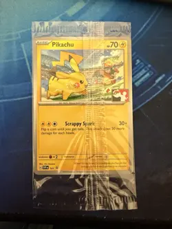 Pokemon League Pikachu Stamped Promo Card SVP 101 Sealed, NM Condition - Image 1