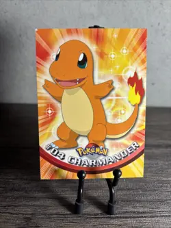 Charmander #04 - TOPPS Black Logo - TV Series 1 - Non-Holo - POKEMON CARD - LP! - Image 1