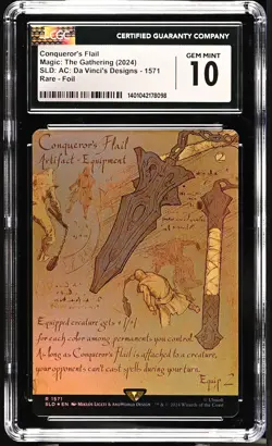 CONQUEROR'S FLAIL Secret Lair Foil Da Vinci CGC 10 Gem Mint MTG [Nos] - Image 1