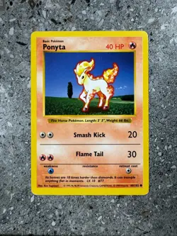 Pokemon TCG Cards SHADOWLESS Base Set Ponyta 60/102 - Image 1