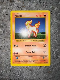 Pokemon TCG Cards SHADOWLESS Base Set Ponyta 60/102 - Image 3