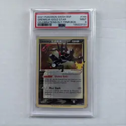 2021 Pokemon GRENINJA - GOLD STAR Celebrations Black Star Promos #SWSH144 PSA 9 - Image 1