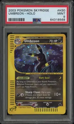 SWIRL PSA 9 Umbreon Holo 2003 Pokemon Skyridge H30 - Image 1