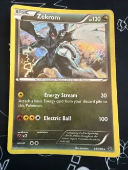 Zekrom 64/108 Holo Rare Holo XY - Roaring Skies Pokemon TCG MP - Image 1