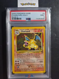 2000 Pokemon Base Set 2 4/130 Charizard Holo PSA Mint 9 - Image 1