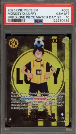 One Piece CCG Monkey.D.Luffy BVB X One Piece Collab ST13-003 PSA 10 Gem Mint - Image 1