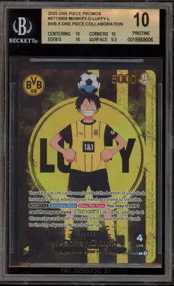 One Piece CCG Monkey.D.Luffy BVB X One Piece Collab ST13-003 BGS 10 Pristine - Image 1