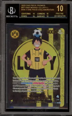 One Piece CCG Monkey.D.Luffy BVB X One Piece Collab ST13-003 BGS 10 BLACK LABEL - Image 1