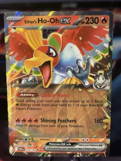 2025 POKEMON DRI EN-DESTINED RIVALS 039 ETHAN'S HO-OH EX NM/M - Image 1