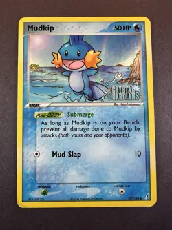 Mudkip 57/100 EX Crystal Guardians Stamped Reverse Holo Pokemon TCG Card MP - Image 1