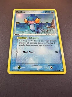Mudkip 57/100 EX Crystal Guardians Stamped Reverse Holo Pokemon TCG Card MP - Image 3