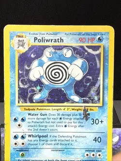 Pokemon Card Poliwrath 13/102 Base Set Holo Rare WOTC Played 3 - Image 2