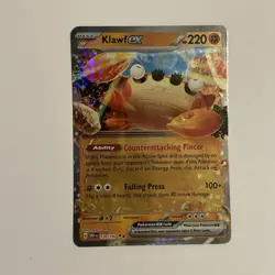 Klawf EX 120/197 SV03: Obsidian Flames Double Rare Pokemon TCG Card - Image 1