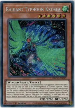 Yu-Gi-Oh TCG DOOD-EN015 Radiant Typhoon Krosea 1st Edition Secret Rare Card - Image 1