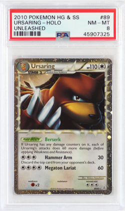 2010 Pokemon HGSS Unleashed # 8 Ursaring Holo PSA 8 Card Near Mint-Mint! Rare! - Image 1