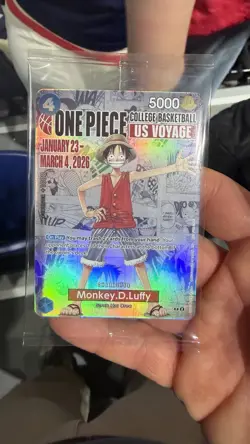 One Piece Gonzaga CCG Monkey D. Luffy Promo Holo Card College Basketball - Image 1