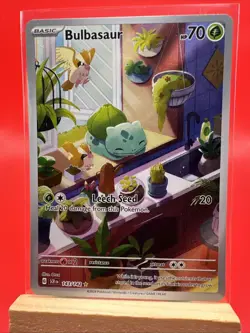 Pokemon TCG Bulbasaur Holo Card 143/142 Stellar Crown Illustration Rare Full Art - Image 1