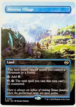 MTG Mistrise Village (Borderless)-Tarkir: Dragonstorm NM-M - Image 1