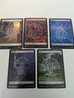 Marvel's Spider-Man Foil Full Art Basic Lands Set Magic The Gathering - Image 1