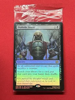 MTG Diabolic Intent Prerelease Foil Sealed In Original Plastic Wrapper BRO Rare - Image 1