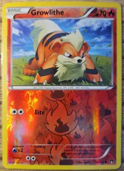 2016 Pokemon Gaming XY BREAKpoint Growlithe Reverse Holo #10/122 - Image 1