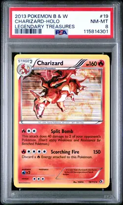 POKEMON LEGENDARY TREASURES CHARIZARD #19 HOLO PSA 8 NM #115814301 - Image 1