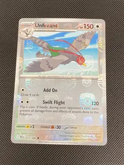Pokemon Unfezant (Master Ball Pattern) 073/086 Sv: Black Bolt Holo - Image 1