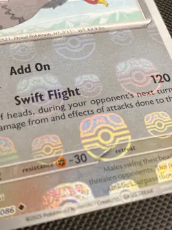 Pokemon Unfezant (Master Ball Pattern) 073/086 Sv: Black Bolt Holo - Image 2
