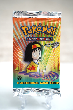 Pokemon TCG Gym Heroes 1st Edition Booster Pack Erika Art WOTC 1999 SEALED - Image 1