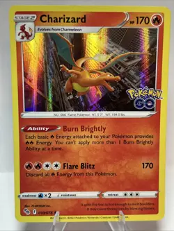 Pokemon TCG Charizard 010/078 Pokemon GO Holo Rare NM - Image 1