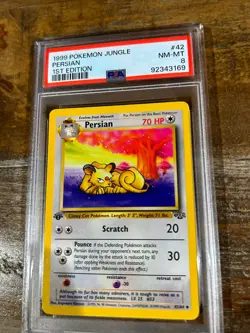 Pokemon 1999 Jungle PERSIAN 1ST Edition #42 PSA 8 RARE - Image 1