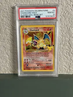 2021 Pokemon Celebrations Classic Coll Base Set #4 Charizard Holo PSA 10 - Image 1