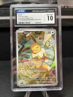 2025 POKEMON SVP EN-SV BLACK STAR PROMO #173 EEVEE CGC 10 GEM MINT - Image 1