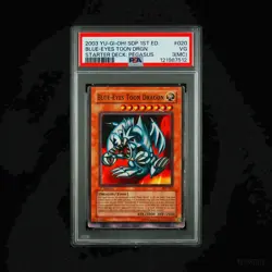 Yugioh! 2003 Blue Eyes Toon Dragon #020 SDP 1st Edition PSA 3(MC) Miscut - Image 1