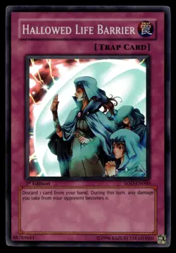 HALLOWED LIFE BARRIER SOD-EN060 SUPER RARE SOUL OF THE DUELIST YU-GI-OH - Image 1