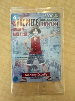 SEALED One Piece Monkey.D.Luffy College Basketball US Voyage P-055 Gonzaga Promo - Image 1