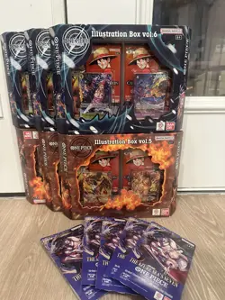 One Piece Illustration Box Vol 5 & 6-Sealed 6 Total Boxes and 5 Azure Packs LOT - Image 1