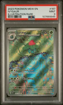 2023 Pokemon Mew En-151 #167 Ivysaur Illustration Rare PSA 9 - Image 1