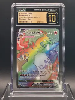 CGC PRISTINE 10 🌟 - Charizard VMAX (Secret) 74/73 Champions Path Holo - Image 1