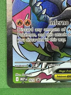 Black Star Promo MEGA CHARIZARD X EX MEP 023 Phantasmal Flames Pokemon Card NM+ - Image 2