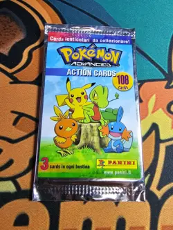 2004 Pokemon Panini Action Cards Advanced Booster Pack Lenticular Sealed New - Image 1